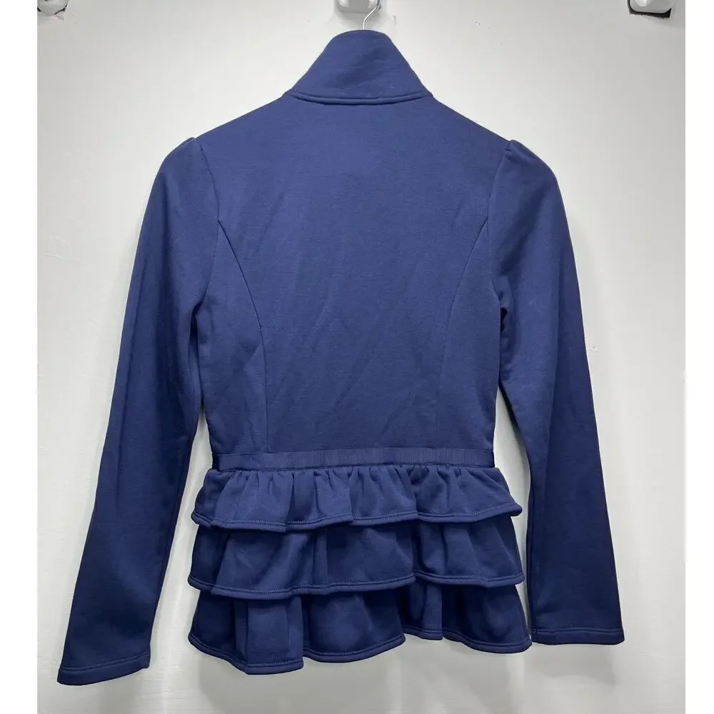 Lilly Pulitzer Navy Blue Azela Ruffle Fleece Jacket / Size-XSMALL